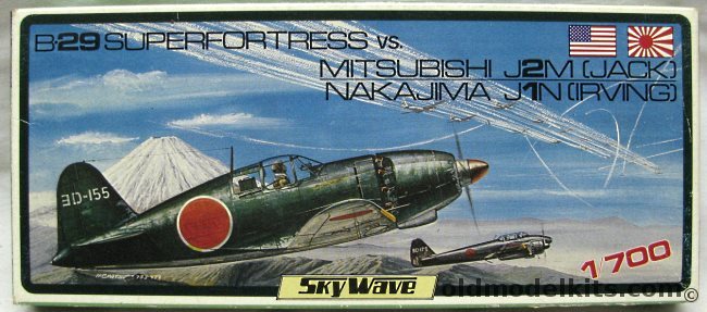 Skywave 1/700 B-29 Superfortress vs. J2M Jack and J1N Irving, 19 plastic model kit